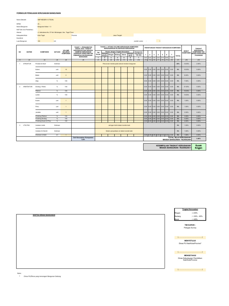 Alt.a Form-Identifikasi-Kerusakan-Sekolah - 1 LT | PDF