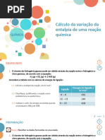 Cálculo Da Variação de Entalpia de Uma Reação Química