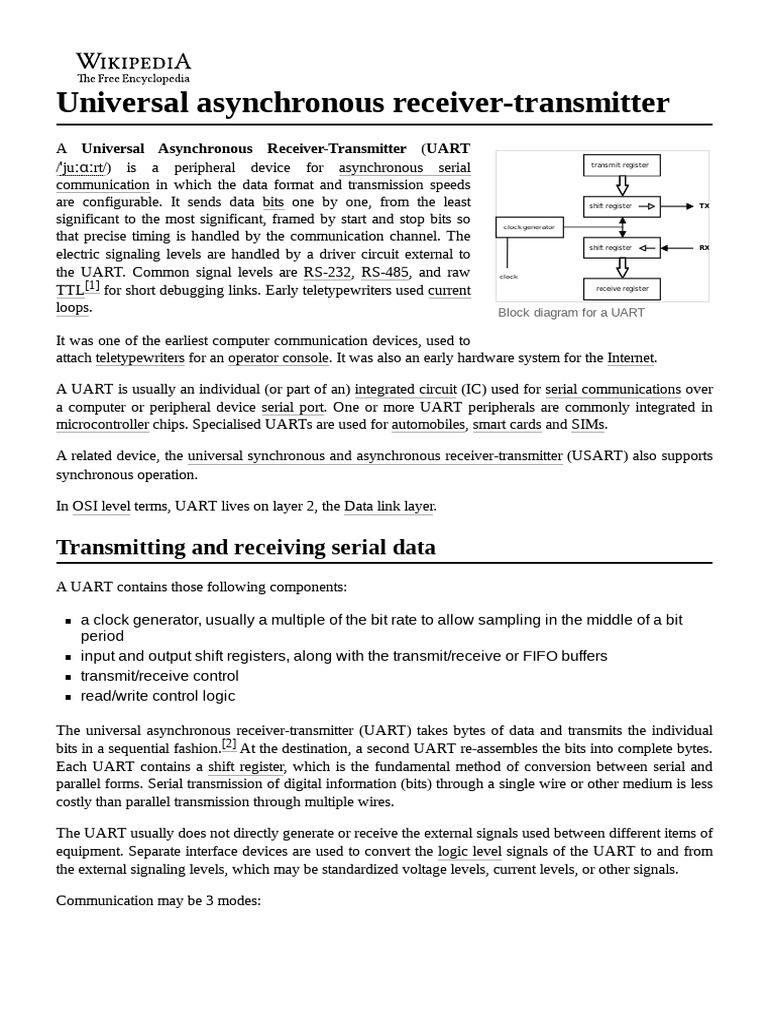 Universal - Asynchronous - Receiver-Transmitter - EN | PDF | Computer ...