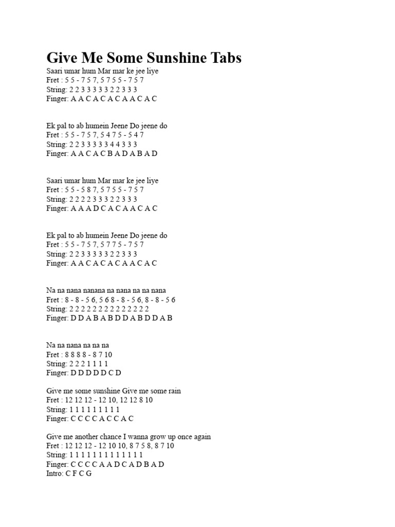 give-me-some-sunshine-tabs-pdf