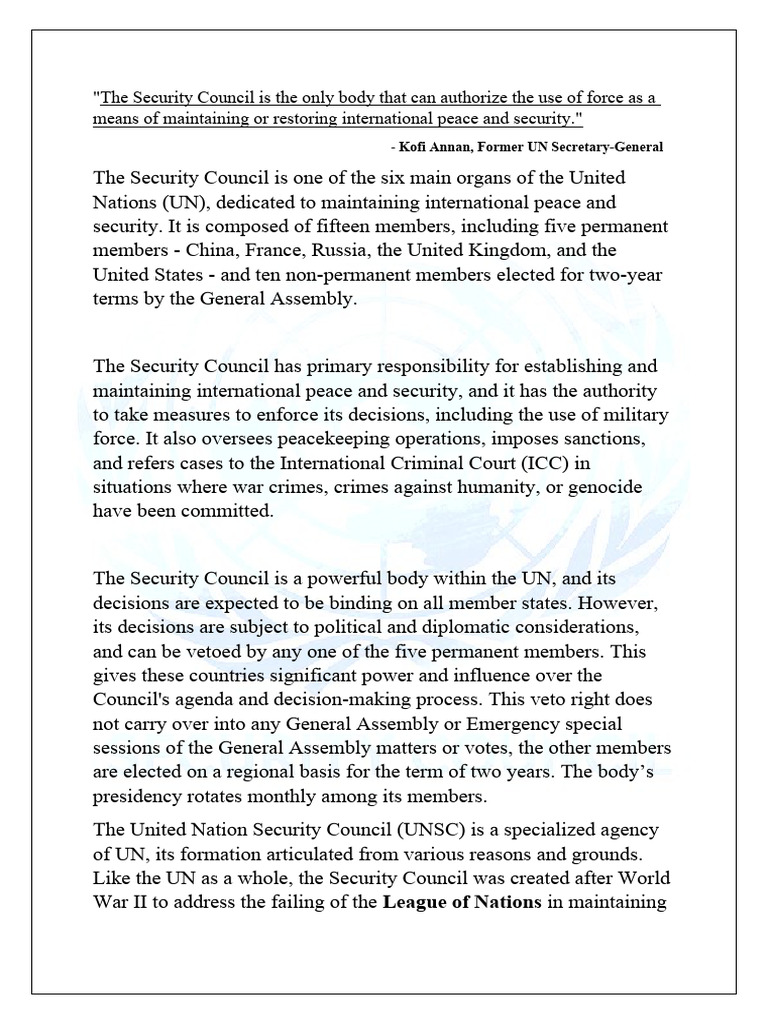 Security Council | PDF | United Nations Security Council | United Nations