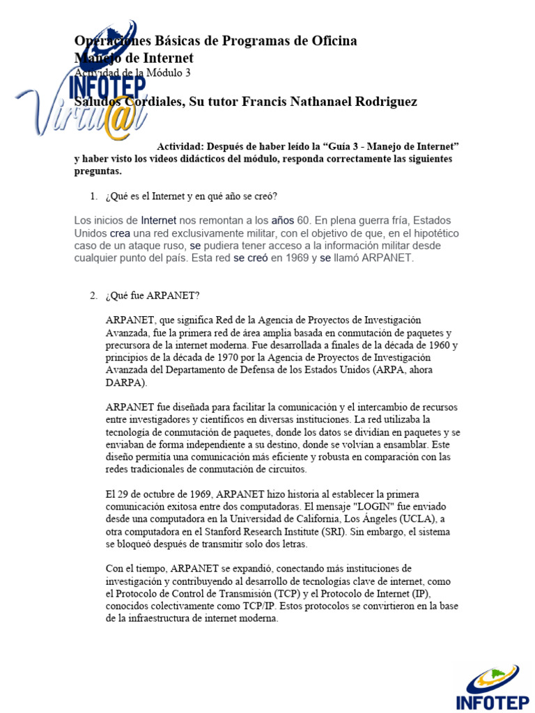 ARPANET: La Primera Red de Internet | PDF | Computación en la nube ...
