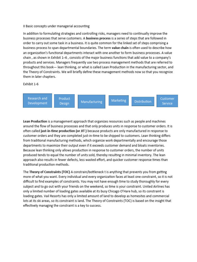 Managerial Accounting: Lean & TOC Concepts | PDF | Lean Manufacturing ...