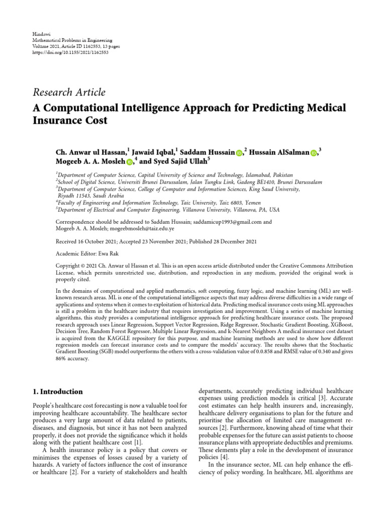 A Computational Intelligence Approach For Predicti | PDF | Machine ...