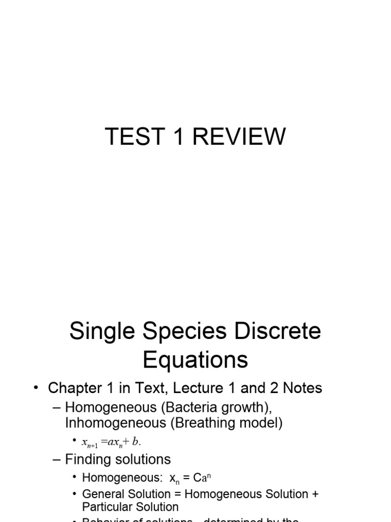 Discrete and Continuous Model Review | PDF | Equations | Nonlinear System