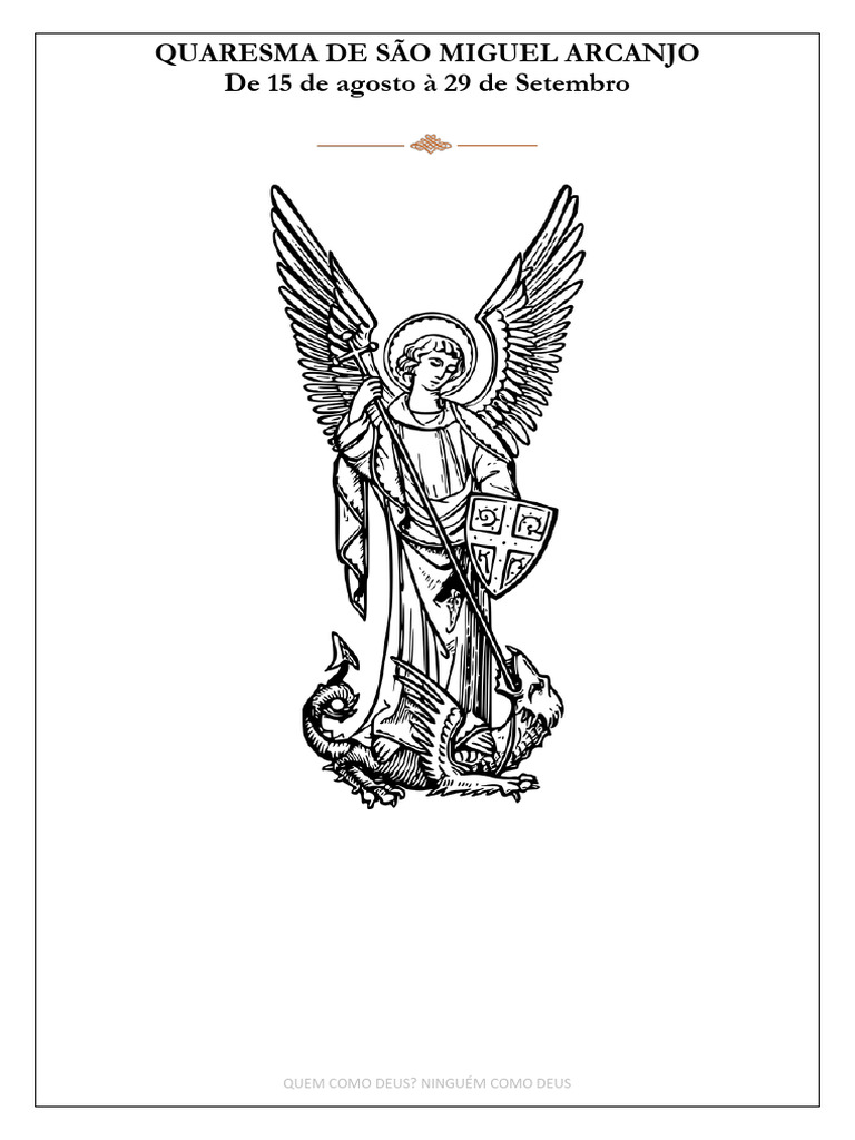 Quaresma De Sao Miguel Pdf Miguel Arcanjo Oração
