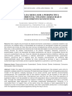 Indústria Da Moda Sob A Perspectivajurídica-Ambiental: Visando Assegurar Odesenvolvimento Sustentável