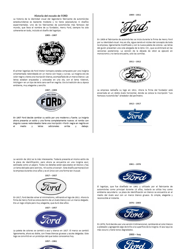 Logo FORD | PDF | Compania de motores ford | Blanco