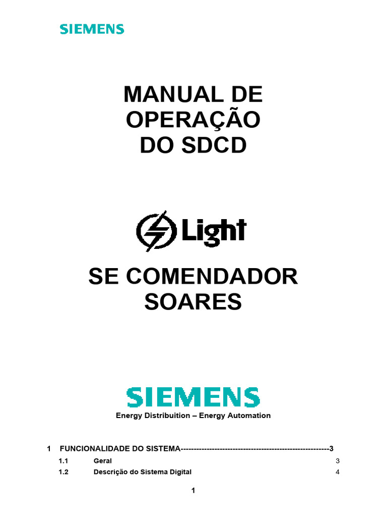 Manual Opera o SE Comendador Soares Rev2 PDF Scada Microsoft Windows