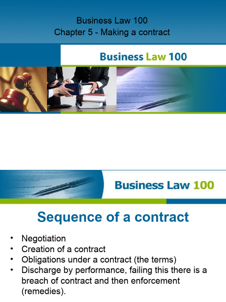 Business Law: Contract Formation Guide | PDF | Consideration | Offer ...