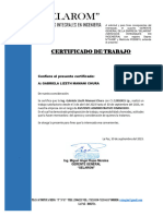 Certificado de Trabajo Ing. Gabriela Mamani.