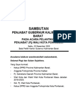 Sambutan Gub - Pelantikan PJ Wali Kota PTK 2023