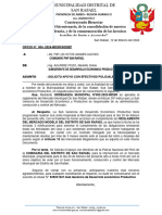 Oficio N°004 - Solicito Apoyo Con Efectivos Policiales para Poner Orden en El Mercado Municipal