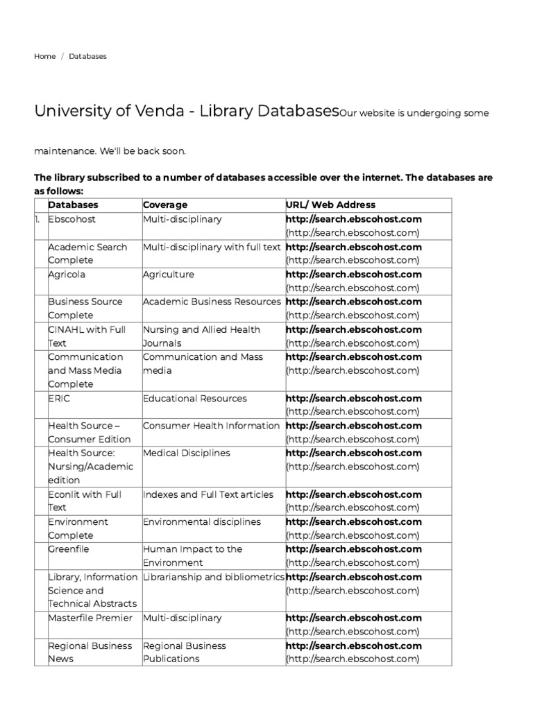 Univen Library Database Access | PDF | Libraries | Information Science