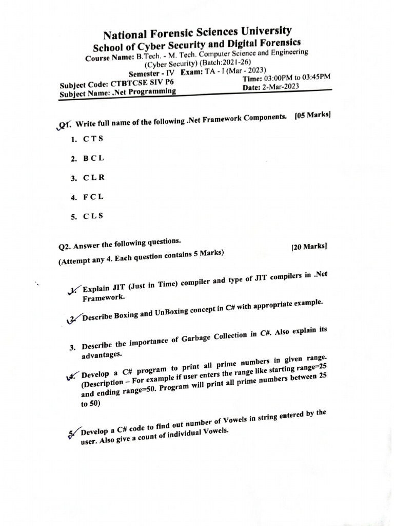 Dot Net Sem 4 Ta And Mid Sem Pdf