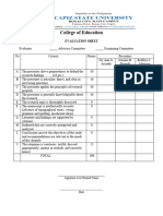 Evaluation Sheet Oral Defense