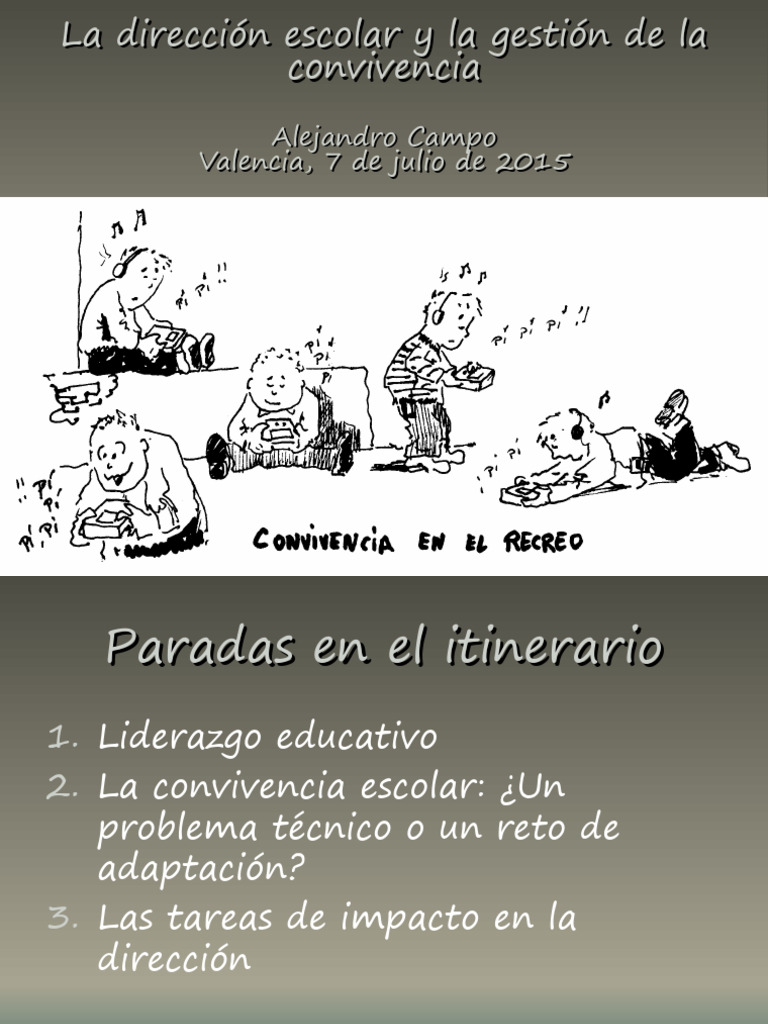 Dirección Escolar Y La Gestión De La Convivencia Pdf Aprendizaje