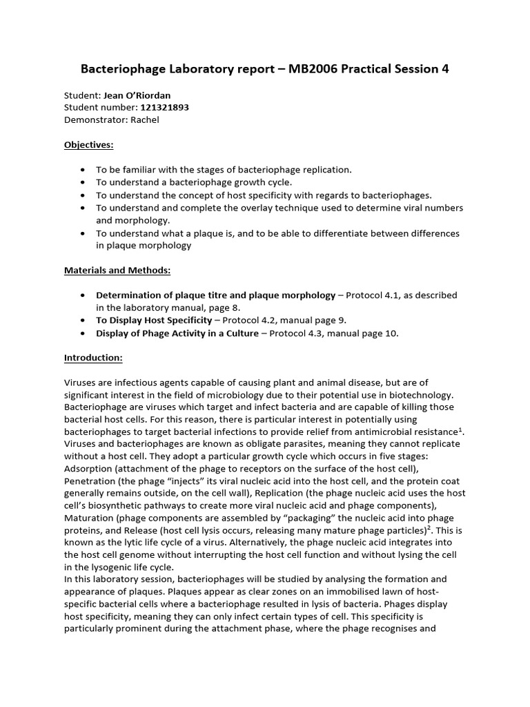 Bacteriophage Host Specificity Study | PDF | Bacteriophage | Virus
