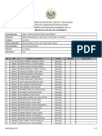 Ministerio de Educación, Ciencia Y Tecnología Gerencia de Acreditación Institucional Departamento de Registro Académico de C.E