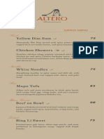 Altero's New Menu