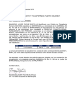 Derecho de Peticion Transito Pto Colombia