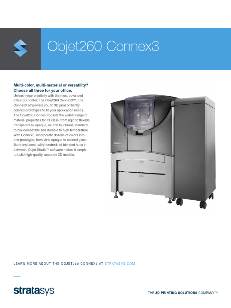 PSS PJ Objet260Connex3 0217a Web | PDF | 3 D Printing | Printer (Computing)