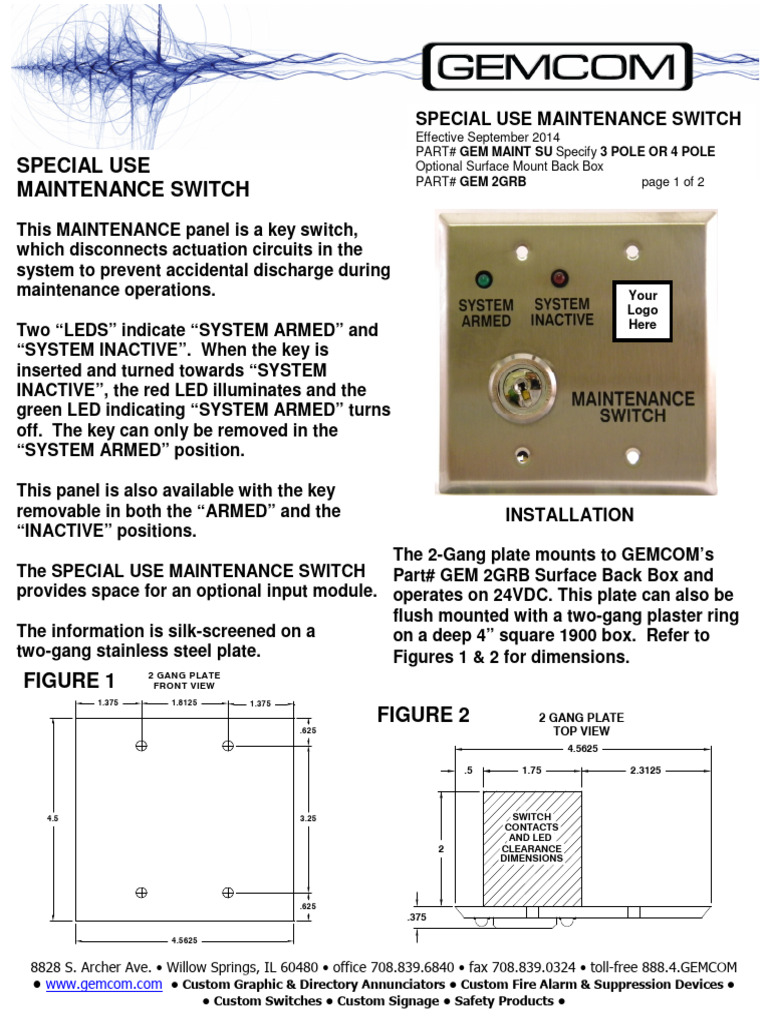 Special Use Maintenance Switch Guide | PDF | Switch | Electrical Wiring