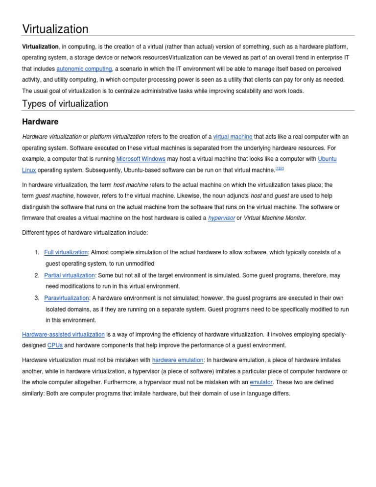 Virtualization | Download Free PDF | Virtual Machine | Operating System