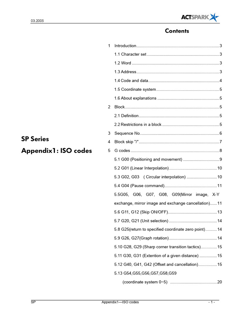 ISO Codes and G/M Code Guide | PDF | Cartesian Coordinate System ...