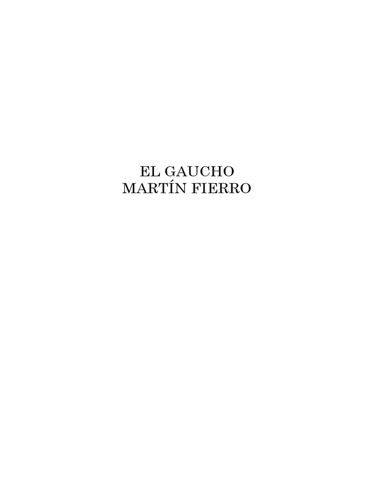 La Ida Martin Fierro Pdf