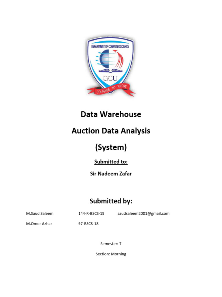 Auction Data Analysis System Overview | PDF | Data Warehouse | Auction