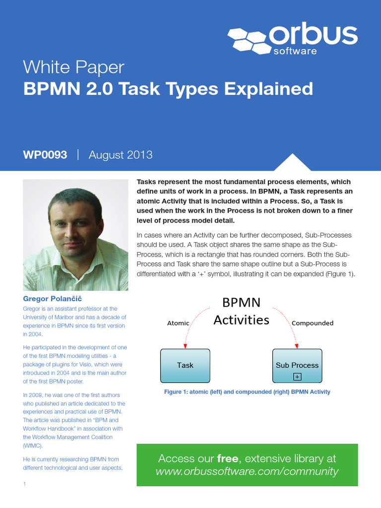 BPMN 2.0 Task Types Overview | PDF | Business Process Management ...