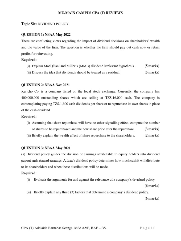 Dividend Policy Analysis and Implications | PDF | Dividend | Stocks