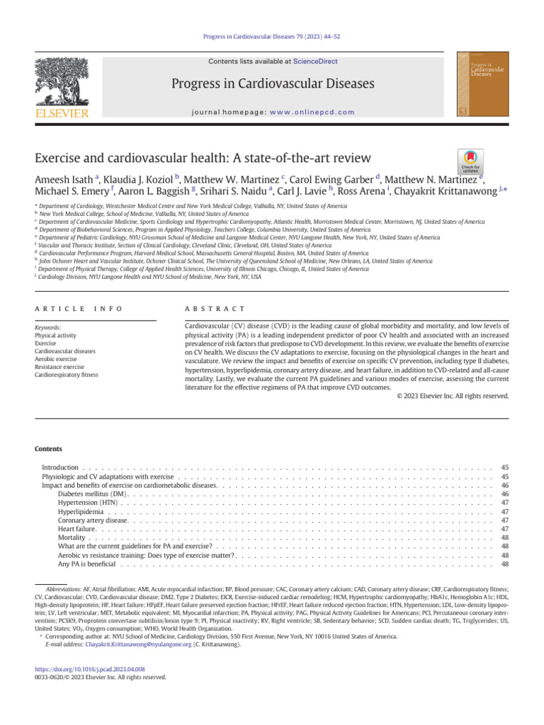 Exercise Benefits for Cardiovascular Health | PDF | Cardiovascular ...