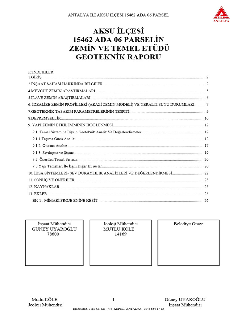 3 - Jeoteknik Rapor 15462-6 | PDF