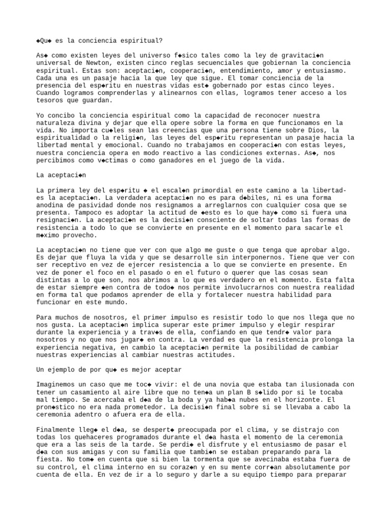Leyes de la Conciencia Espiritual | PDF | Experiencia