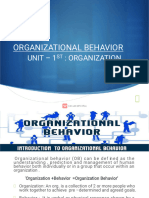 Unit 1st - Organization Behavior
