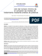 Determinación Del Número Mínimo de Animales Al Comparar Las Medias de Tratamiento Mediante Análisis de Potencia