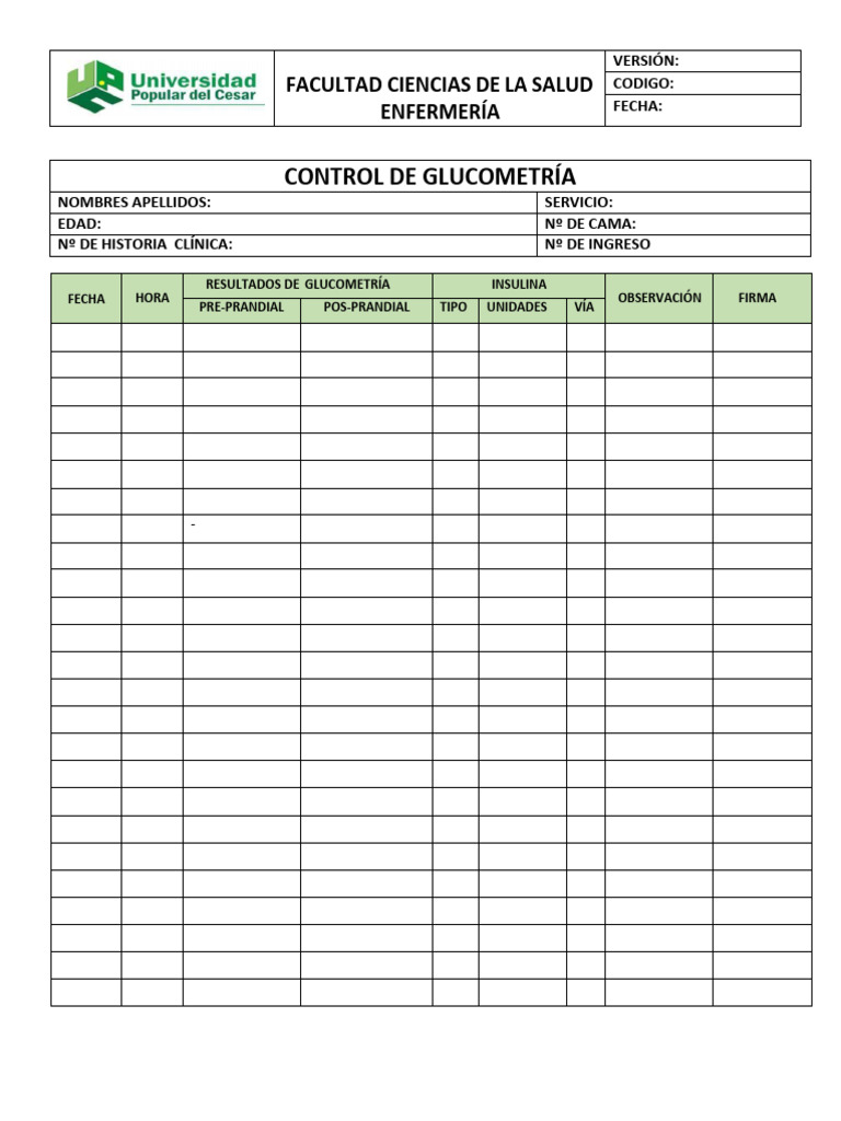 Control de Glucometría en Pacientes | PDF