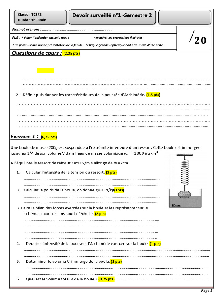 Modèle 1 | PDF | Physique | Sciences physiques
