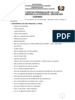 Fatescipol Varones Lista de Prendas y Efectos Personales Gestion 2024