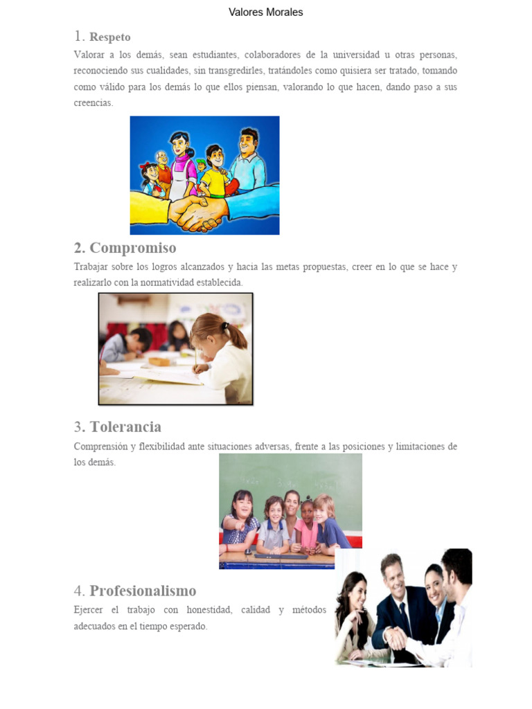 Valores Morales | PDF | Crecimiento personal y profesional | Relaciones ...