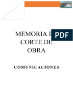 Corte de Obra - Comunicaciones