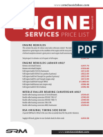 SRM Engine Services Price List