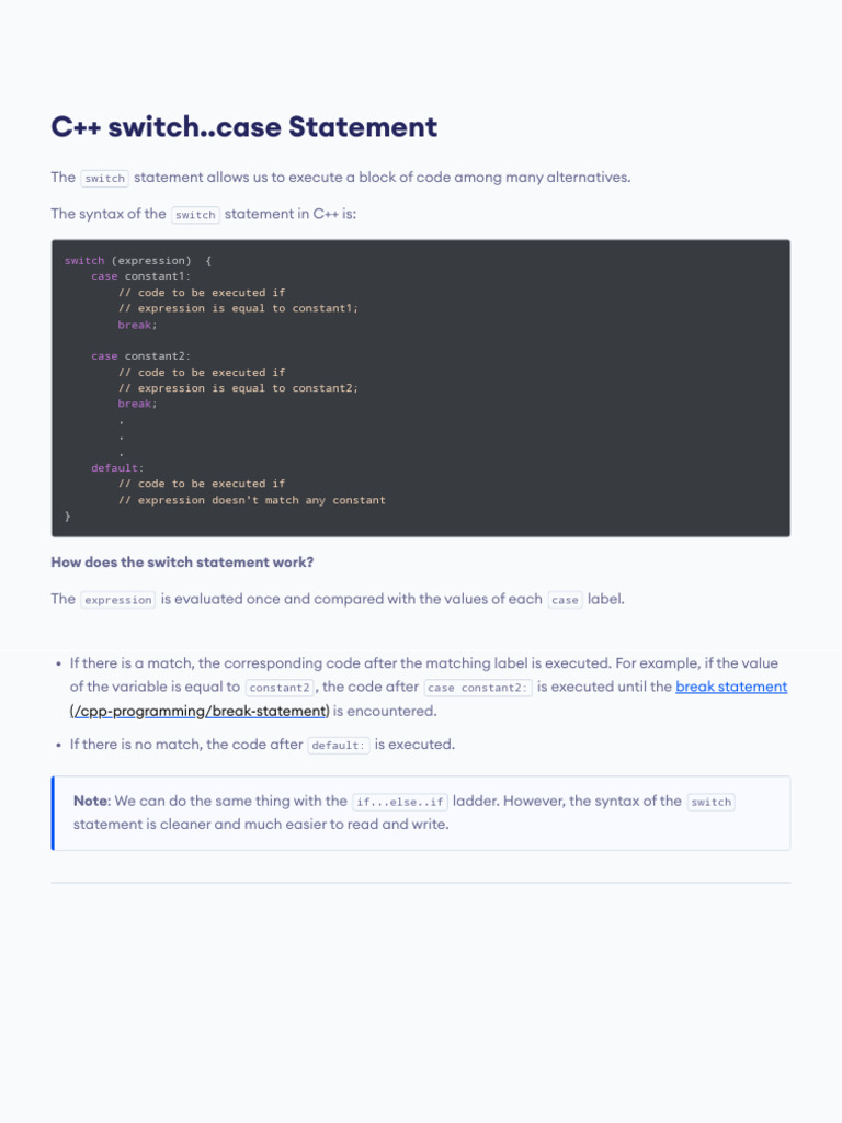 Conditional Statements Switch Case - Abdul Rehman | PDF | Computer ...