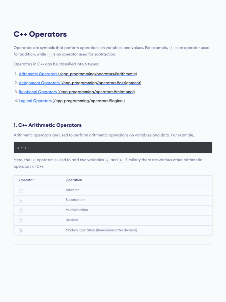 Operators in C++ - Abdul Rehman | PDF | Arithmetic | C++