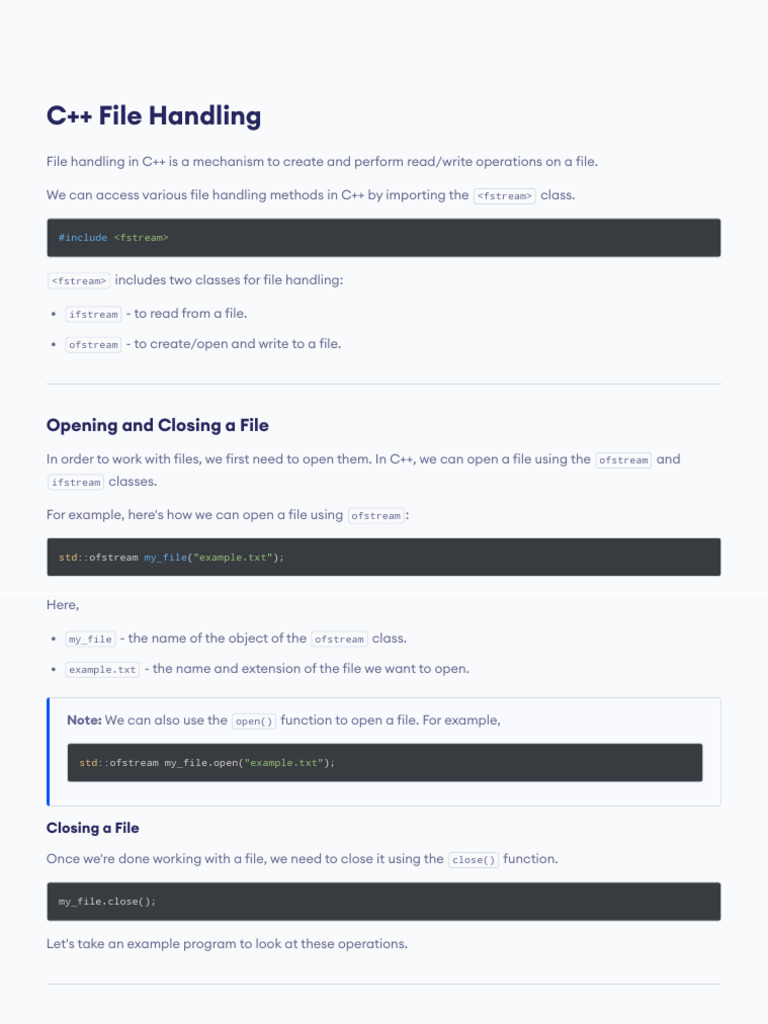 C++ File Handling | PDF | C++ | Software Development