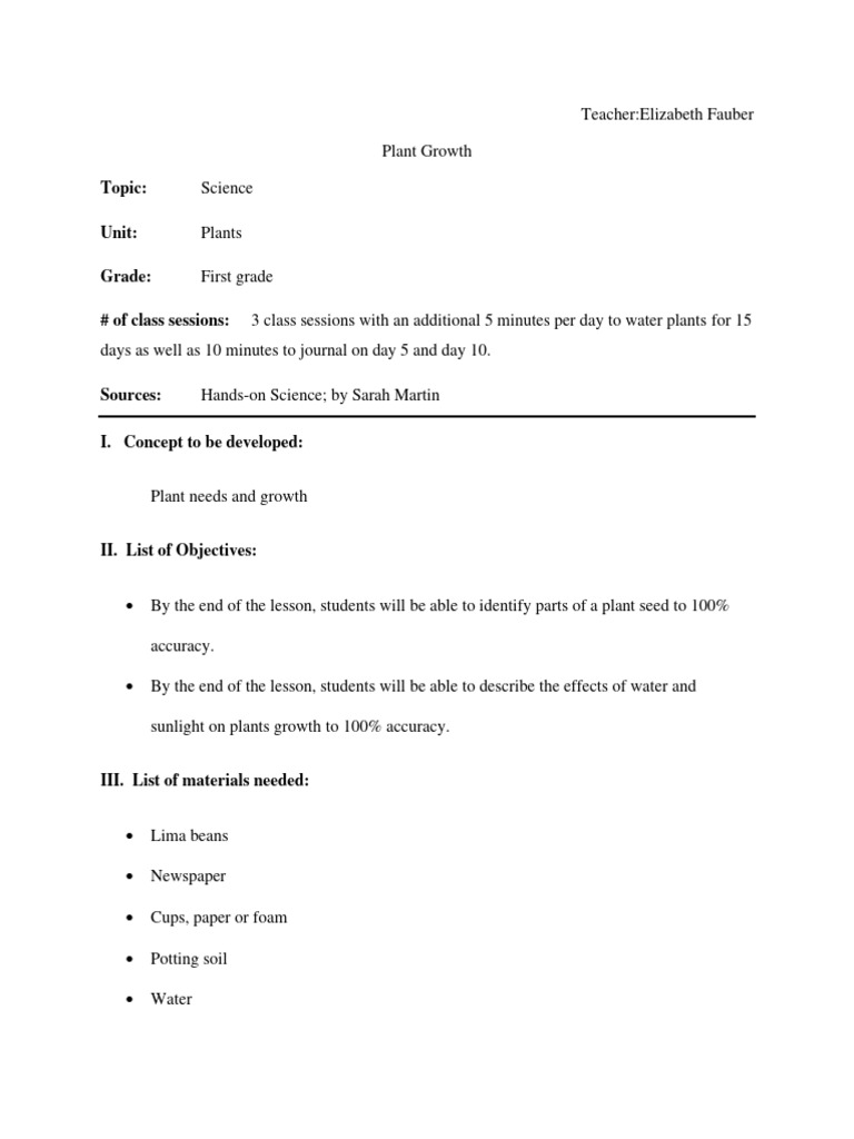 Constructivism Lesson Plan | PDF | Seed | Thought