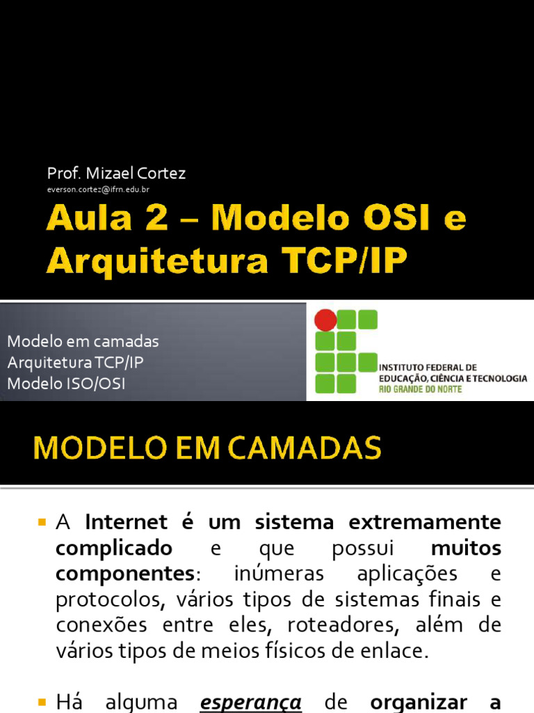 Aula02 Modelo Camadas | PDF | Modelo OSI | Rede de computadores