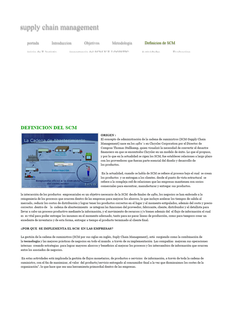 Definicion de SCM - Supply Chain Management | PDF | Gestión de la ...